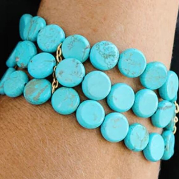 NWT Susan Shaw 3 Row Multi Strand Bracelet - Turquoise - Retails $121 - Picture 2 of 7